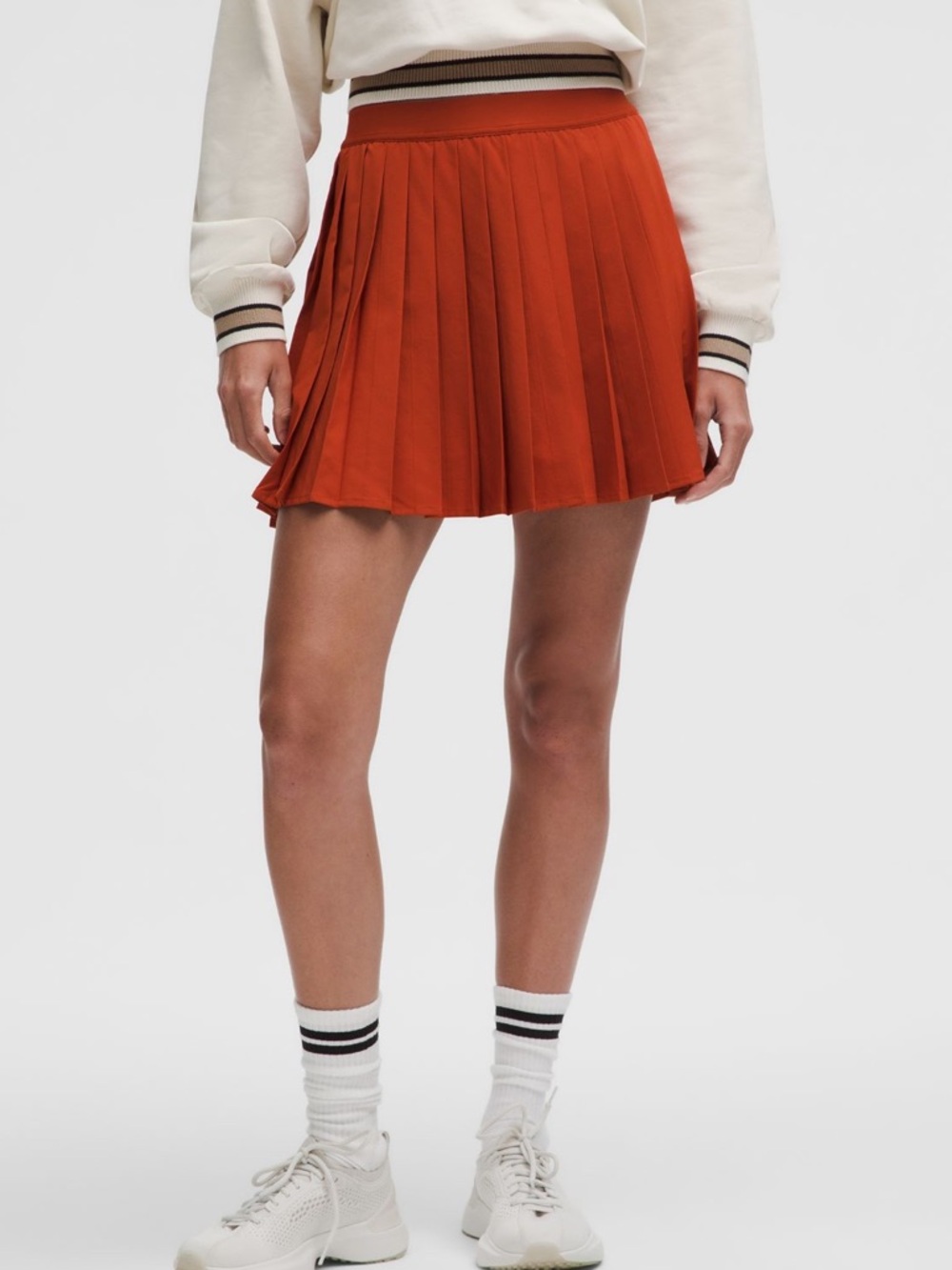 lululemon athletica Rust Pleated Skater Skirt